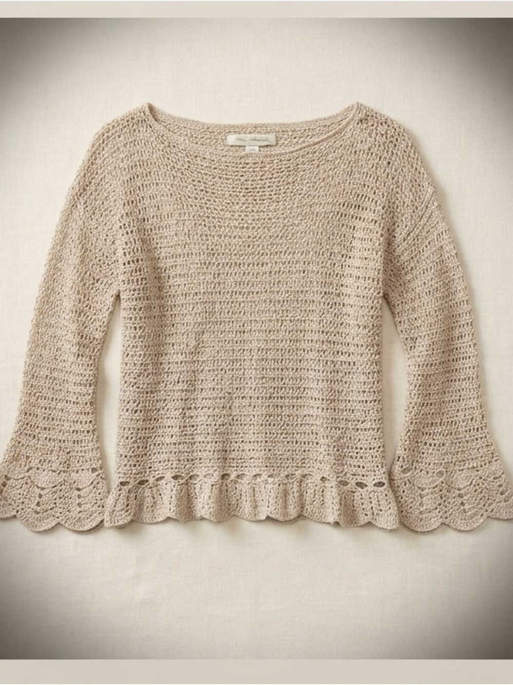 Tommy Bahama Sand Crochet Bell-Sleeve Sweater